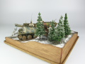 Diorama modelarska Ardeny 1944 z plastikowymi modelami niemieckich pojazdów wojskowych: działo samobieżne Grille i półgąsienicowy transporter opancerzony Sd.Kfz. 251 - foto nr 6