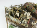 Diorama modelarska Ardeny 1944 z plastikowymi modelami niemieckich pojazdów wojskowych: działo samobieżne Grille i półgąsienicowy transporter opancerzony Sd.Kfz. 251 - foto nr 11