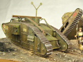 Diorama z plastikowymi modelami czołgów Mark V i Mark A Whippet - foto nr 14